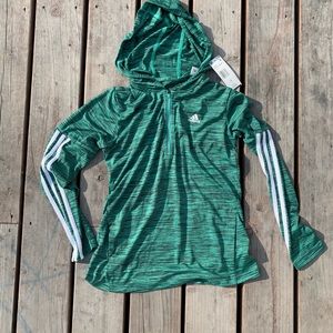 Adidas Hooded 1/4 zip Long Sleeve Running Shirt